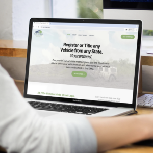 Vehicle registration and title service website design for Elite Motors Registration by Web Experts Marketing