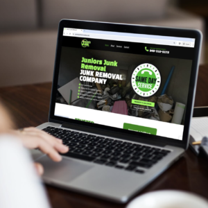 Junk removal company website design for Junior’s Junk Removal created by Web Experts Marketing